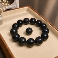 (D92) He Tian Jade 18mm Black Jade Bracelets Up to 23cm wrist 和田玉墨玉超大卡手串可以带到23cm手围