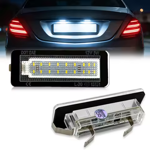 2pcs LED License Plate Light Lamp Error Free for Benz Smart Fortwo Coupe Convertible 450 451 W450 Ca