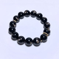 招財轉運 天然礦石 頂級 金運石 13.5 mm 手鍊