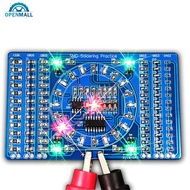 OPENMALL SMD Soldering Practice Board Kit CD4017+NE555 Rotating LED Board DIY Kit Soldering Skill Tr