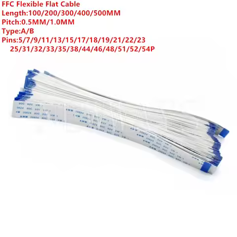 5PCS Flat Flexible Cable FFC FPC AWM 20624 80C 60V VW-1 FFC-0.5MM 1.0MM 5/7/9/11/13/17/19/21/23/25/3