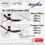 [Free delivery] Aeroair AA320 ceiling fan with dimmable LED 35"/46"/52" and remote control