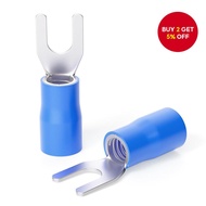 Blue 16-14 AWG 300 Pcs Insulated Electrical Crimp  Wire Connector Terminal Fork Spade U-Type