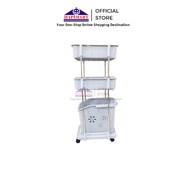 3-Tier Laundry Basket Rack with Floral Motif Stacking Rack Trolly Laundry Basket Dirty Clothes Baske