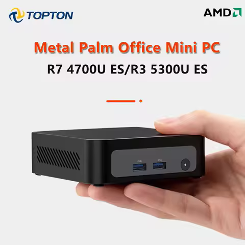 Topton Palm Gaming Mini PC AMD Ryzen 3 5300U ES 7 4700U ES 2*M.2 Slots 2*DDR4 Portable Office Deskto