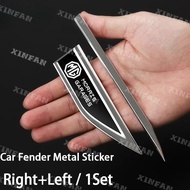 MG Car Stainless Steel Car Door Fender 3D Metal Side Logo Sticker（Left And Right) Creative Metal Sti
