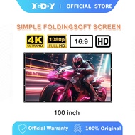 XGODY Projector Screen 100 inch 16:9 HD Foldable Portable Movies Screen for Home Theater Outdoor Off