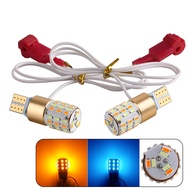 (2PCS) T10 Dual Contact Motorcycle Light W16W Parking Reversing Color Fog Canbus LED Bulb Lighting A