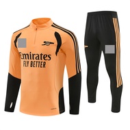Men's 2026 Arsenal Tracksuit Long Sleeve Orange Sweatshirt Long Pants Casual Sportswear Set