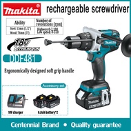 (100% authentic) Makita DDF481 Cordless Electric Drill Electric drill cordless Brushless impact screwdriver Attach 2 sections 18V battery Household electric tool