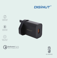DIGINUT   - 18W QC USB-A Wall Charger/ 18W/ Fast Charging/ Lightning/ Type-C