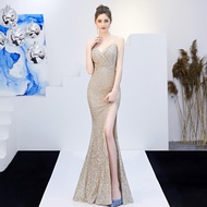 Formal Civil Wedding Dress for Wmen on Sale Long Mermaid Sequin Evening Dinner Gown for ninang Party
