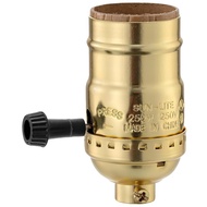 L&M Lamp Socket Replacement, E26 Threaded Base, Turn Knob for ON/Off Light Settings, Lamp Parts for 