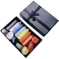 Chakra Crystal Stones Healing Kit, Healing Crystal Wands Crystals Points Reiki, 7 Chakra Set Tumbled
