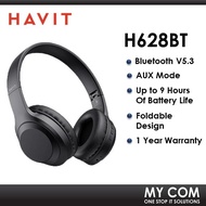 Havit H628BT Wireless Bluetooth 5.1 Headset Lightweight Over Ear Headphone With AUX Mode & Foldable 