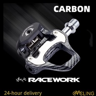 RACEWORK Carbon Fiber Pedal Bicycle Pedal with Peilin Bearing Ultralight Suitable for LOOK, Keo and 