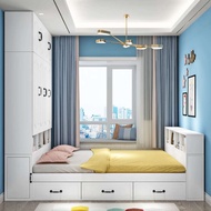 Tatami bed wardrobe solid wood bed solid wood wardrobe integrated bed multifunctional children s bed