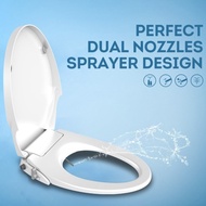 [SG Seller] Bidet Toilet Seat Cover Non-Electric + Soft Closing Dual Nozzle Manual Control