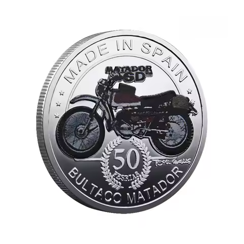 Spain Bultaco Matador Souvenir Silvery Plated Coin Collectible Gift Made In Spain Collection Art 1PC