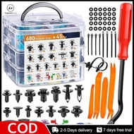 725pcs Auto Fastener Clip Car Body Push Retainer Pin Rivet Bumper Carabiner Set