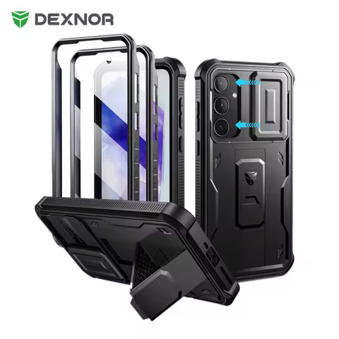 Dexnor Case For Samsung Galaxy A55 Case 6.6 inch Full Body Rugged Cover with Camera Cover & Built-in