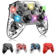 Wireless Transparent Switch Pro Controller Vibration Bluetooth Controllers For Nintendo Switch With Adjustable Turbo Vibration Motion Gyroscope