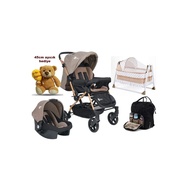 ✤Set of 4 pcs Olympos Baby Stroller Travel Pushchair Thermal Bag, Baby Crib Coffee Gold, Baby Se ✲⋌