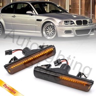 2pcs LED Squential Side Markers Lamps Turn Signal Indicator Blinkers Light For 01-06 BMW E46 M3 Coup