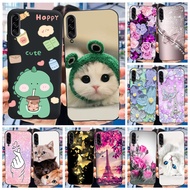 For Samsung Galaxy A90 5G Cute Dinosaur Cat Painted Casing Samsung A90 SM-A908B Soft Silicone Black 
