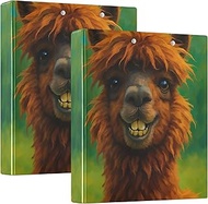 Personalized Funny Alpaca Three Ring Binders 1.5 Inch Hold 200 Sheets Notebook Folders Round Ring Pl