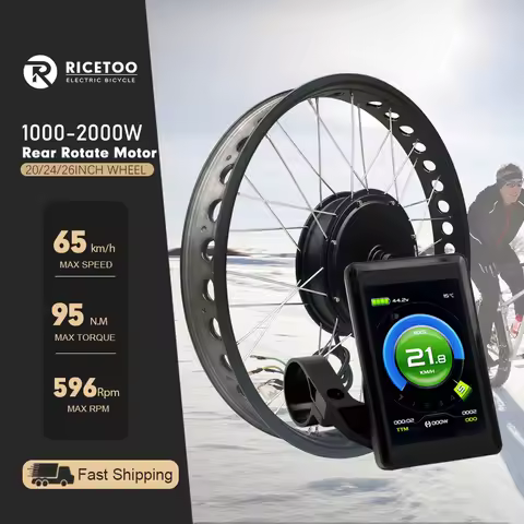 Fat E-Bike Conversion Kit Rear Dropout 190mm 20x4.0 Tire 48V 1000W 1500W 2000W 72V2000W Snow Electri