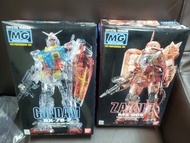 MG gundam RX-78-2 ，ZAKUII MS-06S 彩透明版