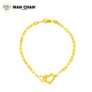 WAH CHAN 916 Gold Bracelet - Duo Heart OSB1245