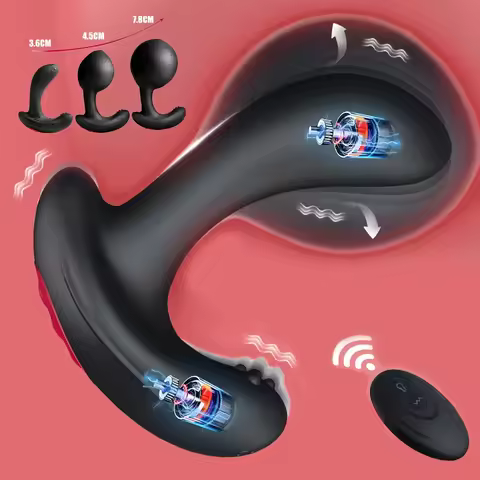 Anal Vibrator Inflatable Butt Plug Remote Prostate Massager Automatic Inflation Vibrating Male Femal