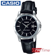 ส่งฟรี !! Casio Standard นาฬิกาข้อมือผู้หญิง สายหนัง รุ่น LTP-V004L-1AUDF (หน้าดำ)
