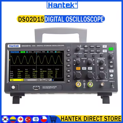 Hantek Digital Oscilloscopes DSO Series DSO2D15 USB Oscilloscope, Multimeter Tester 100Mhz/150Mhz Me
