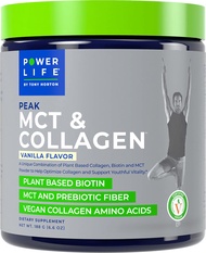 POWERLIFE Power Life® Peak MCT Powder Supplement with Plant-Based Collagen and Biotin - Vanilla Flav