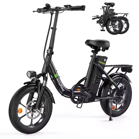 Isinwheel U4 Adult Electric Bicycle,500W city ebike, 36V 10.4AH commuting E-bike, 16 Tire Foldable E