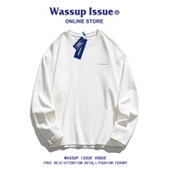 เสื้อยืดแขนสั้นทรงหลวมสำหรับผู้ชาย WASSUP ISSUE ฤดูร้อนปี 2023 เสื้อยืดคอกลมแขนสั้นทรงหลวมพิมพ์ลายเร
