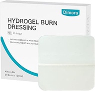 Dimora Hydrogel Burn Dressing 4" x 4" - Burn and Wound Dressing Instant Cooling Relief for Minor Bur