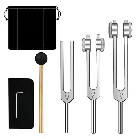 Tuning Forks Set-128 Hz, 256 Hz, 512 Hz,Tuning Forks Perfect For Healing,Chakra,Sound Therapy,Keep B