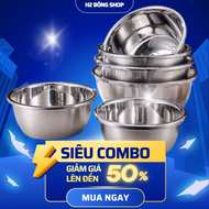 Combo 5 thau lòng sâu inox thau đựng thực phẩm đựng rau c