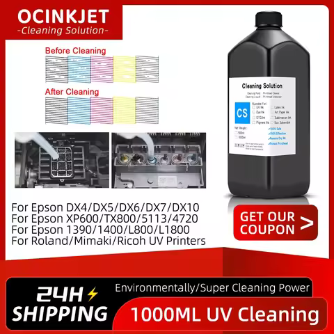 1000ML UV Cleaning Liquid For Epson Roland Mimaki UV Printer Cleaning Fluid For UV Printhead Cleanin