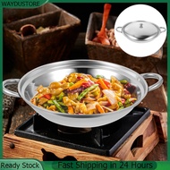 WAYDUSTORE Cooking Pot Bbq Pan Chinese Fry Stainless Steel Wok Everything Skillet Cookware Non Frying