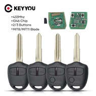 KEYYOU 2 Buttons Remote Control Car Key Fob 433Mhz For MITSUBISHI Triton Pajero Outlander ASX Lancer MIT8 Lama With ID46
