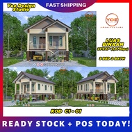 PELAN RUMAH KOD-C1 BERKELUASAN 1,000kps To 2,000kps | 4 KOLEKSI PLAN RUMAH TINGGI | HOUSE DESIGN 3D