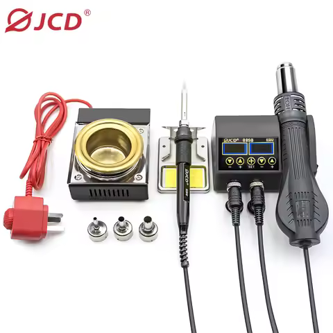JCD 8898 2in1 Soldering Station Portable Adjustable temperature Soldering Iron Hot Air Heat Gun BGA 