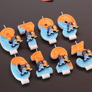 New Creative Cartoon Bluey Candle Boy Birthday Cake Numbers 0-9 Handmade Candle Celebration Decorati