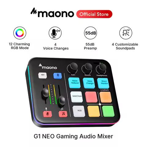 MAONO G1 NEO interfaz de audio Audio Mixer g1,Custom Sound Effects,XLR Audio Interface,for Gaming Vo