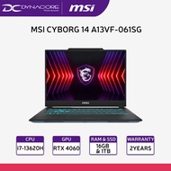 MSI CYBORG 14 A13VF-061SG  9S7-14P111-061  (Intel Core i7-13620H/16GB /1TB SSD /Nvidia RTX4060-8GB/14" 16:10 FHD+ /WIN 11Home /Gaming laptop ) 2YRS On-site Warranty BY MSI